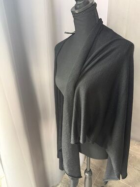 Black Women's Open-Front Knit wrap with a little sparkle.